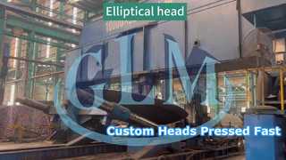 Kepala elips ditekan menggunakan mesin drum press.