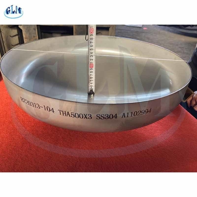 SS304 THA Kepala Torisferik Ujung Pinggan 500mm Diameter 3mm Ketebalan