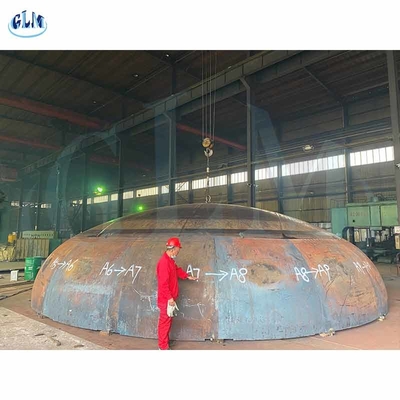 Diameter 4200mm Baja Karbon Elips 2:1 Torispherical Dished Kepala Untuk Tangki Gas
