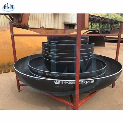 Baja karbon Asme Torispherical Dished Head Diameter 600mm hingga 4000mm Untuk Kapal Tekanan
