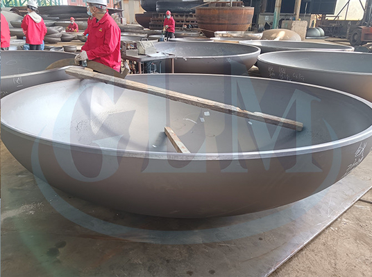 Cold Forming Elliptical Dish End Diameter 89-10000mm Untuk Konstruksi Sanitasi