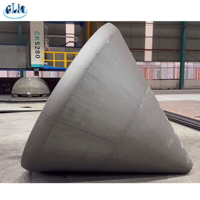 Kepala Tangki Kerucut Baja Karbon Buatan Kustom dengan Sudut Kerucut 15°, 30°, 45°, 60° untuk Aplikasi Industri