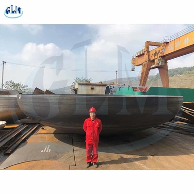 Bulat 20mm ASME Dished Kepala Dimensi Piring Tekanan Kapal Ends Petal Dished